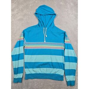 Vintage Lightning Bolt Hoodie Womens M Blue Striped Vintage 80s Surf *Read‎